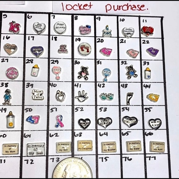 LC-#5 4x Celebrate & Remember Locket Charms - Picture 4 of 8